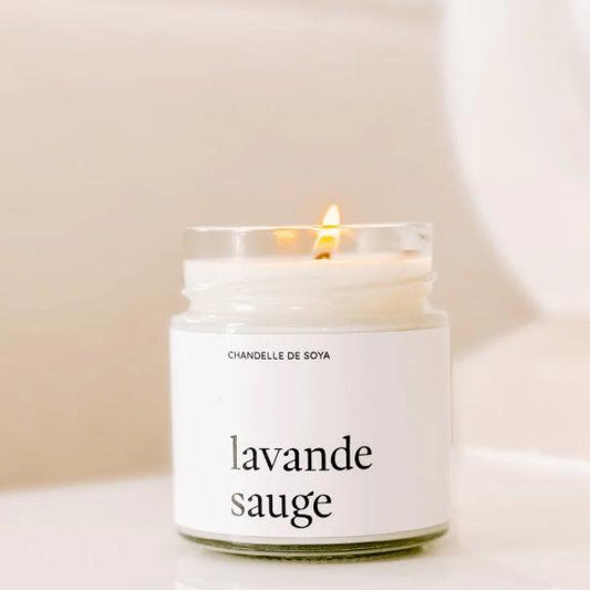 Chandelle de soya - lavande sauge