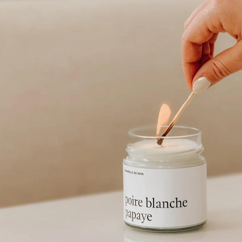 Chandelle de soya - poire blanche et papaye